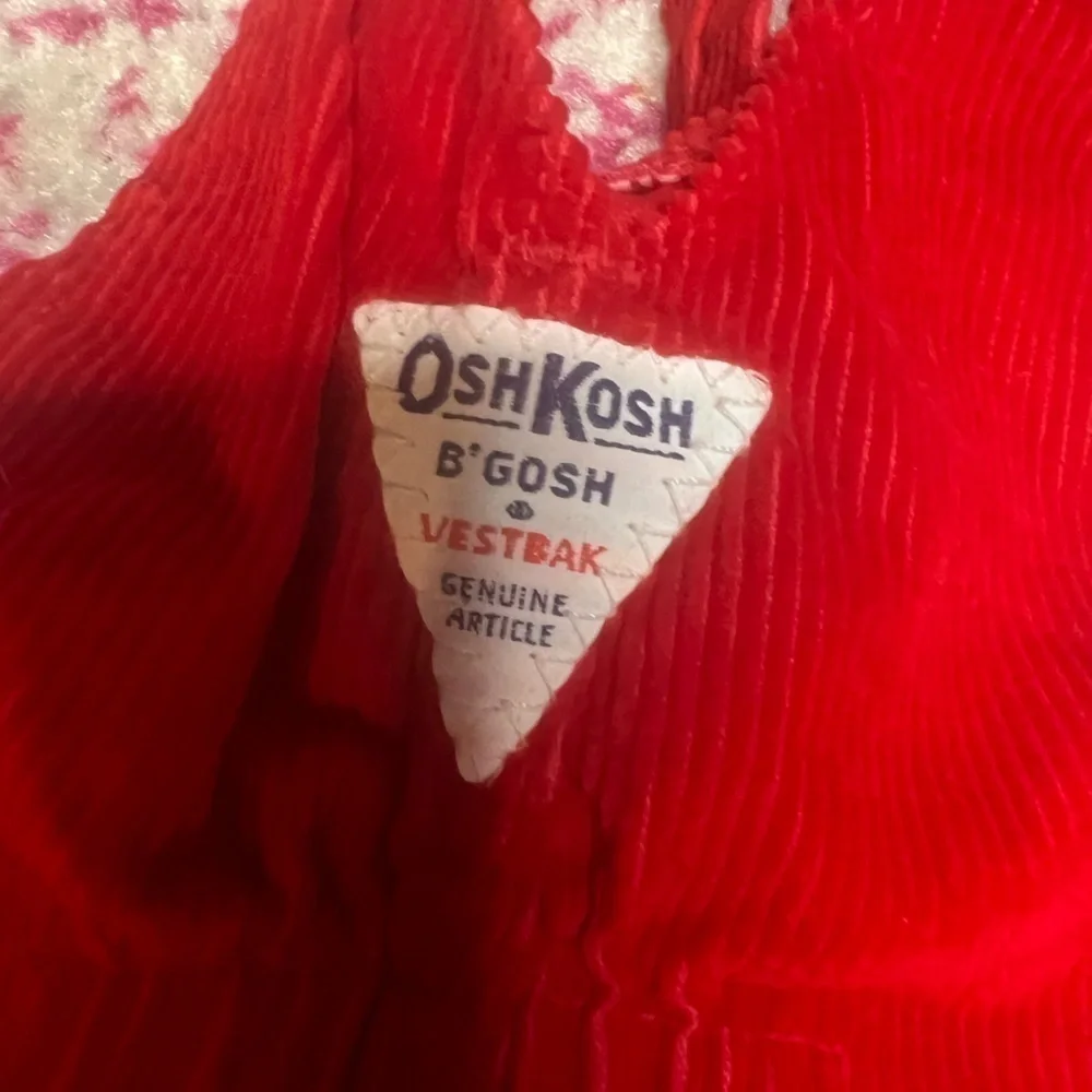 Vintage OshKosh B’Gosh 3/6M Corduroy Overalls with Crane Mouse Patch